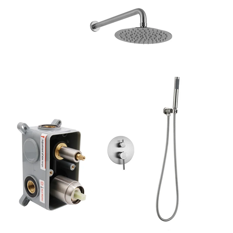 Guangdong Kaiping Professional hot sale Plastic Steel Rainfall Shower Head Wall Mounted Bathroom concealed Mixer Shower set