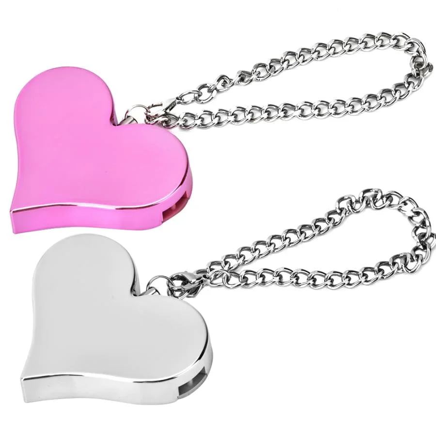 130DB Personal Security Alarm Heart Shape Personal Security Alarm Keychain Emergency Self Defense Siren Self Defense Alarm