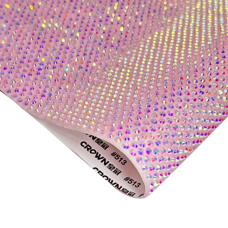 Bling Flat Back Resin Jelly Self Adhesive Sheet or Hot Fix to Fabric Rhinestone Decor Mesh Roll for Wedding Bling Trim AB