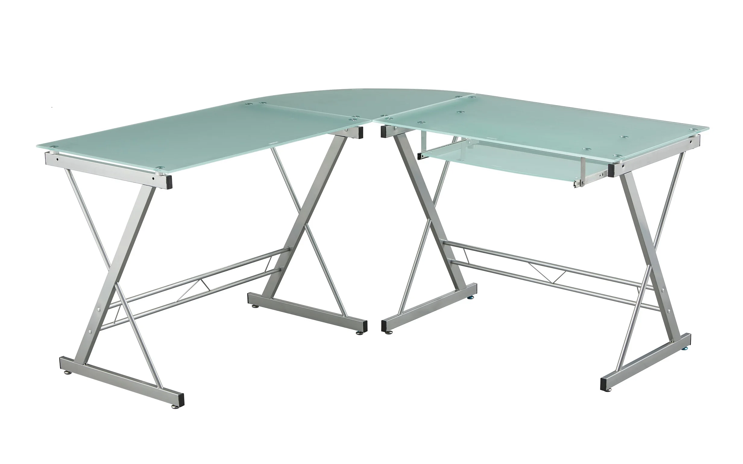 Office Computer Table Design Executive Desk Modern and 8 mm Frosted Tempered Glass