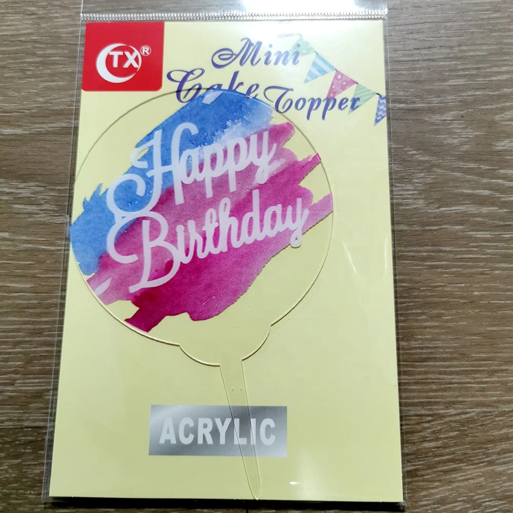 TX Topper для торта 2021 день рождения свадьба торт Feliz Cumpleanos акриловый Toppers вечеринок поставщик в Китае