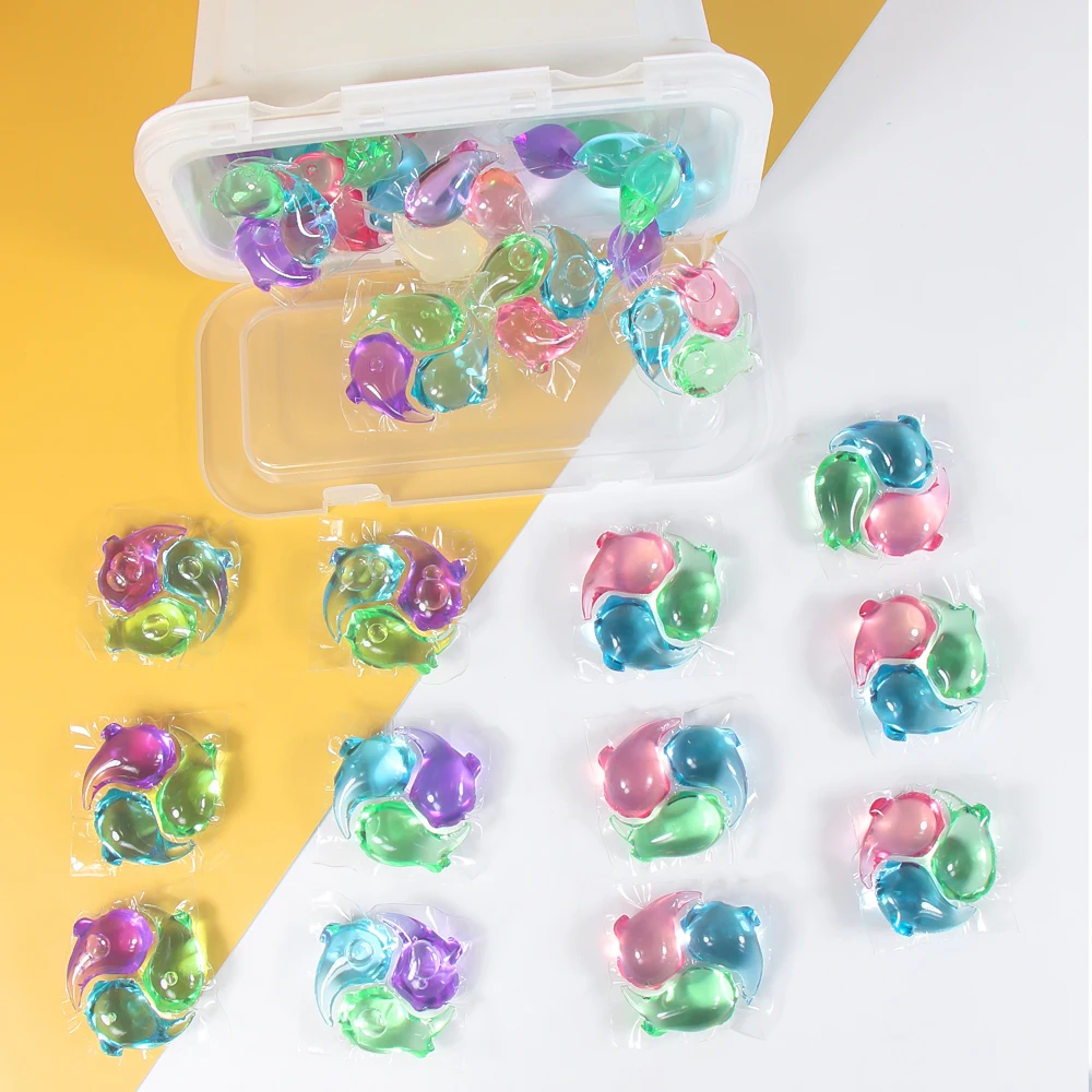 Colorful Laundry Ball Beads Capsule Dissolve Cleaner Stains Concentrate Washer Detergent