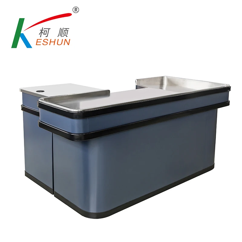 fashion design stainless steel retail store checkout counter table cashier desk
