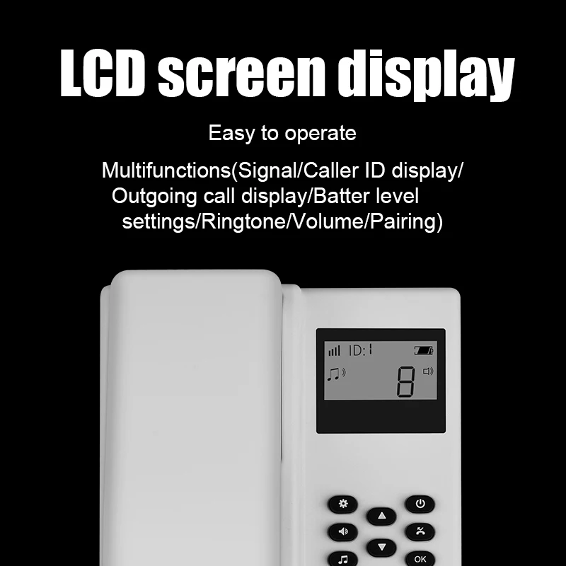 433MHz Audio Intercom Phone Wireless Telephone Secure Handsets Extendable Long Range For Home Warehouse Office Factory Hotel