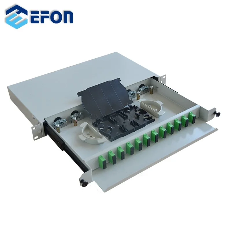 19inch Patch Panel Rack Mount Slide-out Type Fiber Distribution Enclosures Ftbc-48 LC/Upc 96 Core