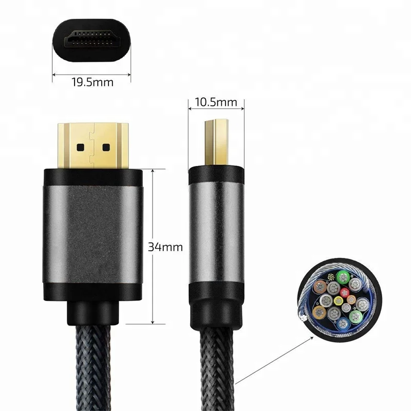 HDMI-HDMI Cable 4K Shenzhen HDMI Cable 10 Meter 12 Meter Support UHD 4K@60Hz 18Gbps 3D ACR 2160P 1080P