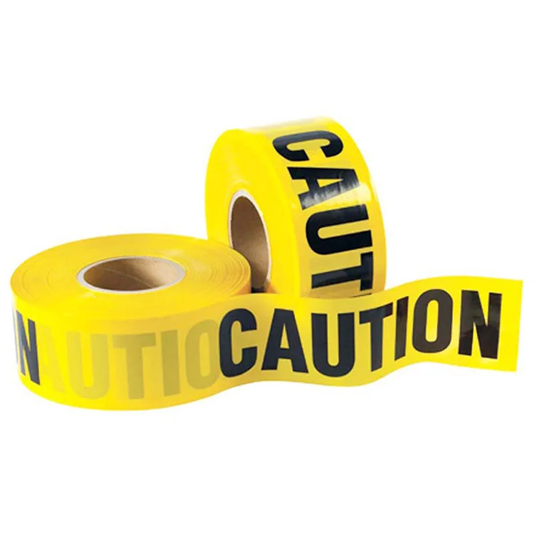 Custom Printed White Red PVC PE Film Warning Tape Traffic Safety Barricade Caution Tape