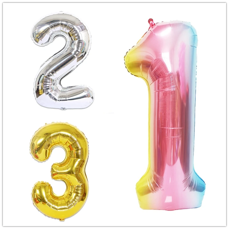 40 inch multicolor Number Digit Balloons Aluminum Foil Film Mylar Balloon graduation party Birthday Party balloons