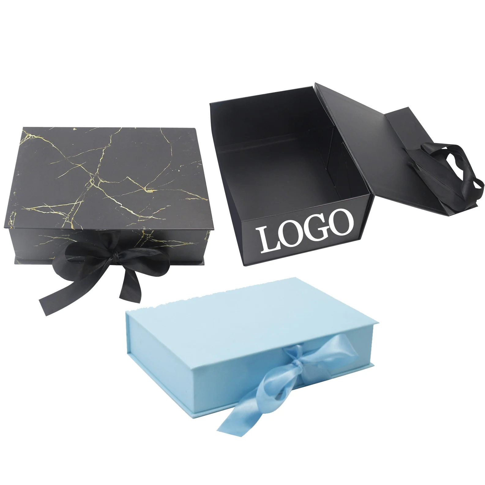 Multi color Clothing wigs luxury packaging Cardboard Gift Shipping Size custom ribbon hot luxury magnetic gift box