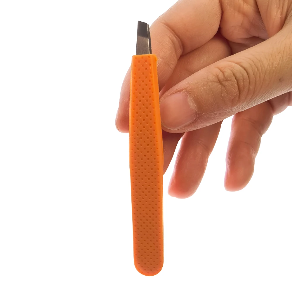 Charming Precision Cute Orange Eyebrow Tweezers with Silicone Handle