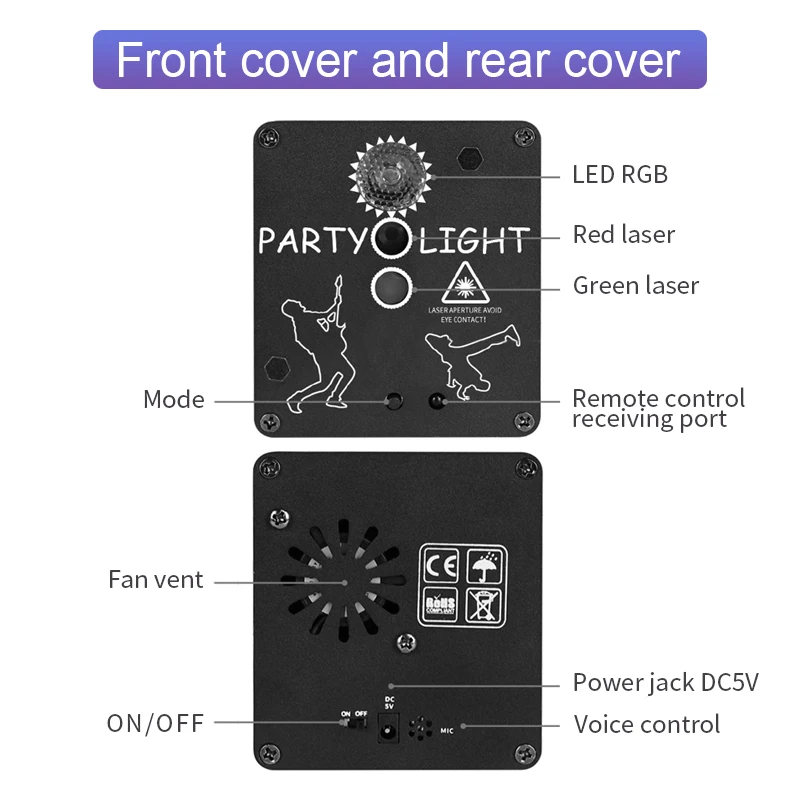 USB charger LED moon lamp mini projector 3hole dj strobe laser club light outdoor 6v smd modern high power smart home light room