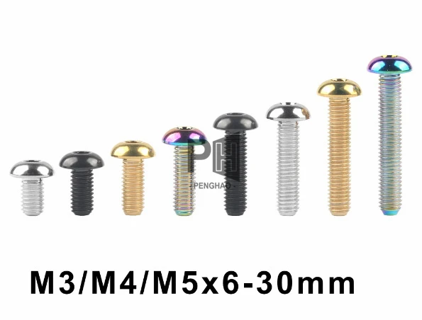 Titanium Torx Socket Button Head Bolt M5 Allen Key Ti Screws for Bicycle Bottle Cage Cycling Bike Water Bottle Holder