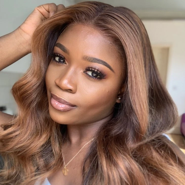 Raw Virgin Cuticle Aligned Human Hair Transparent Lace Frontal Piano Color HD Lace Front Wig With Baby Hair For Black Women Chinese Suppliers