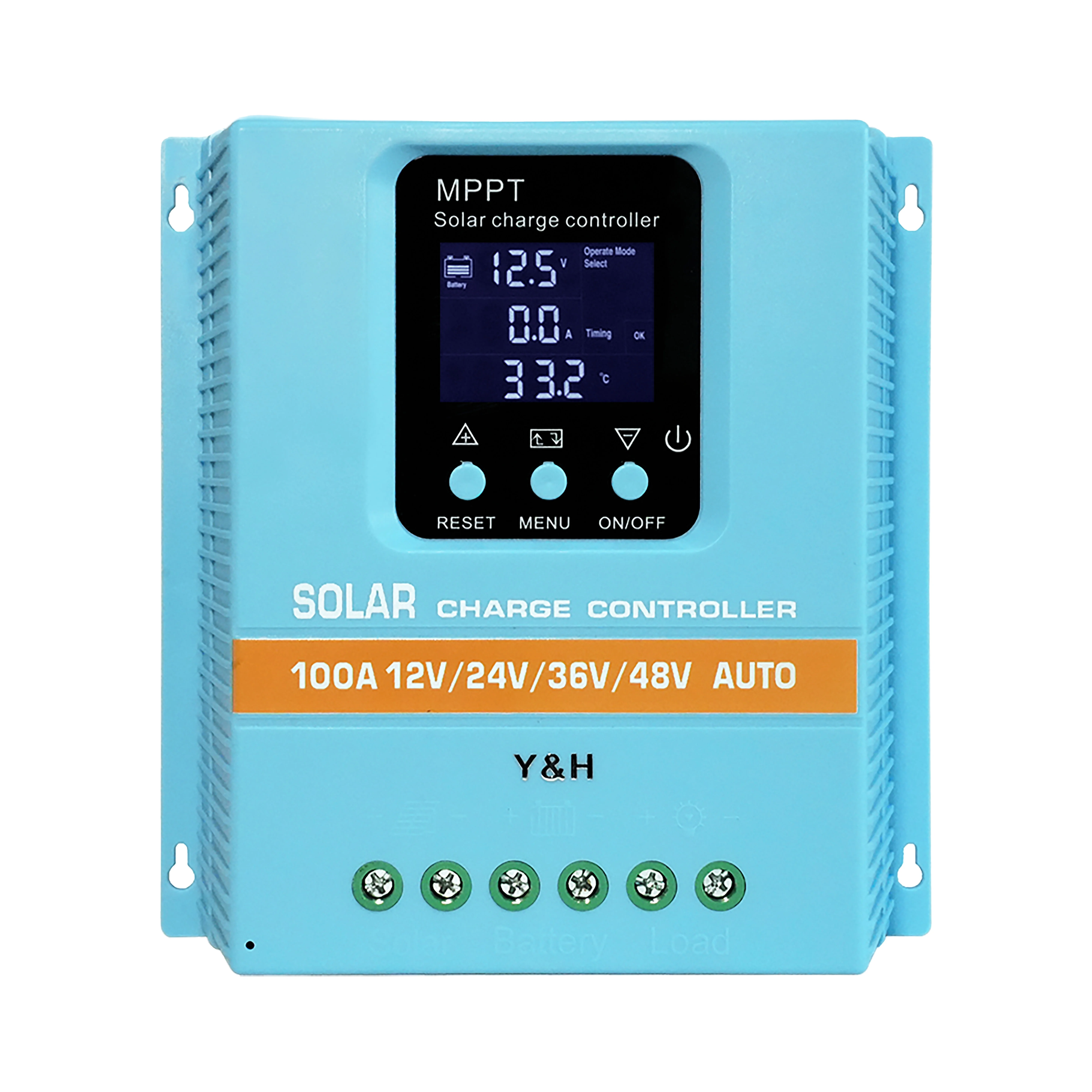 Контроллер заряда солнечной батареи Y & H MPPT 100A 12V 24V 36V48V ЖК-дисплей солнечная панель интеллектуальный регулятор для свинцово-кислотной/литиевой