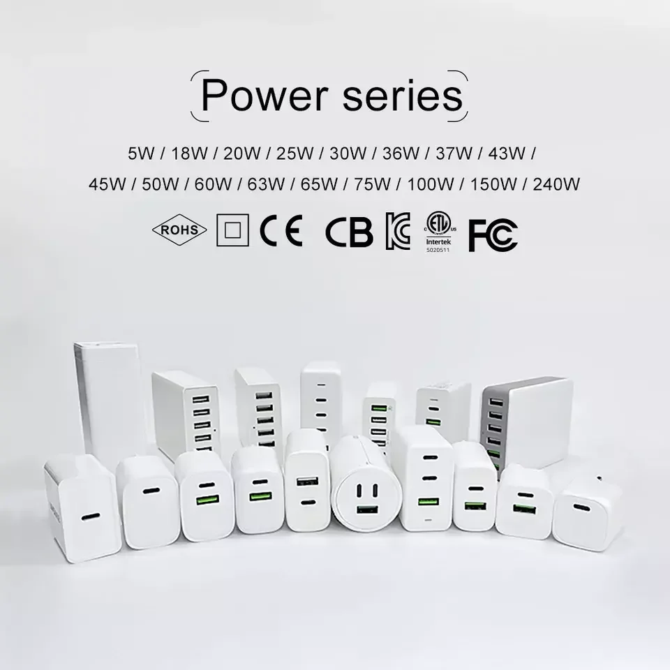 EAC CE 20W 25W 30W 35W 45W 65W 100W 140W 240W Wall Type C Phone Usb GaN Fast Charger For iPhone Samsung Apple