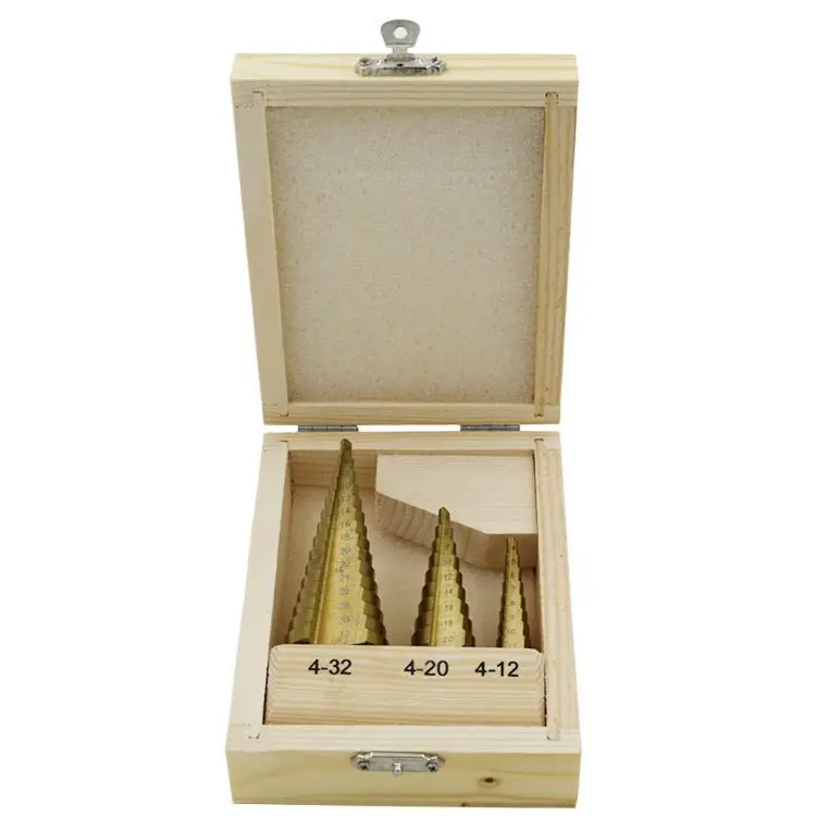 3 pcs HSS Titanium Coated Hex Shank 4-12mm 4-20mm 4-32mm step Cone Cutting Tools Steel Wood Metal Drilling Set