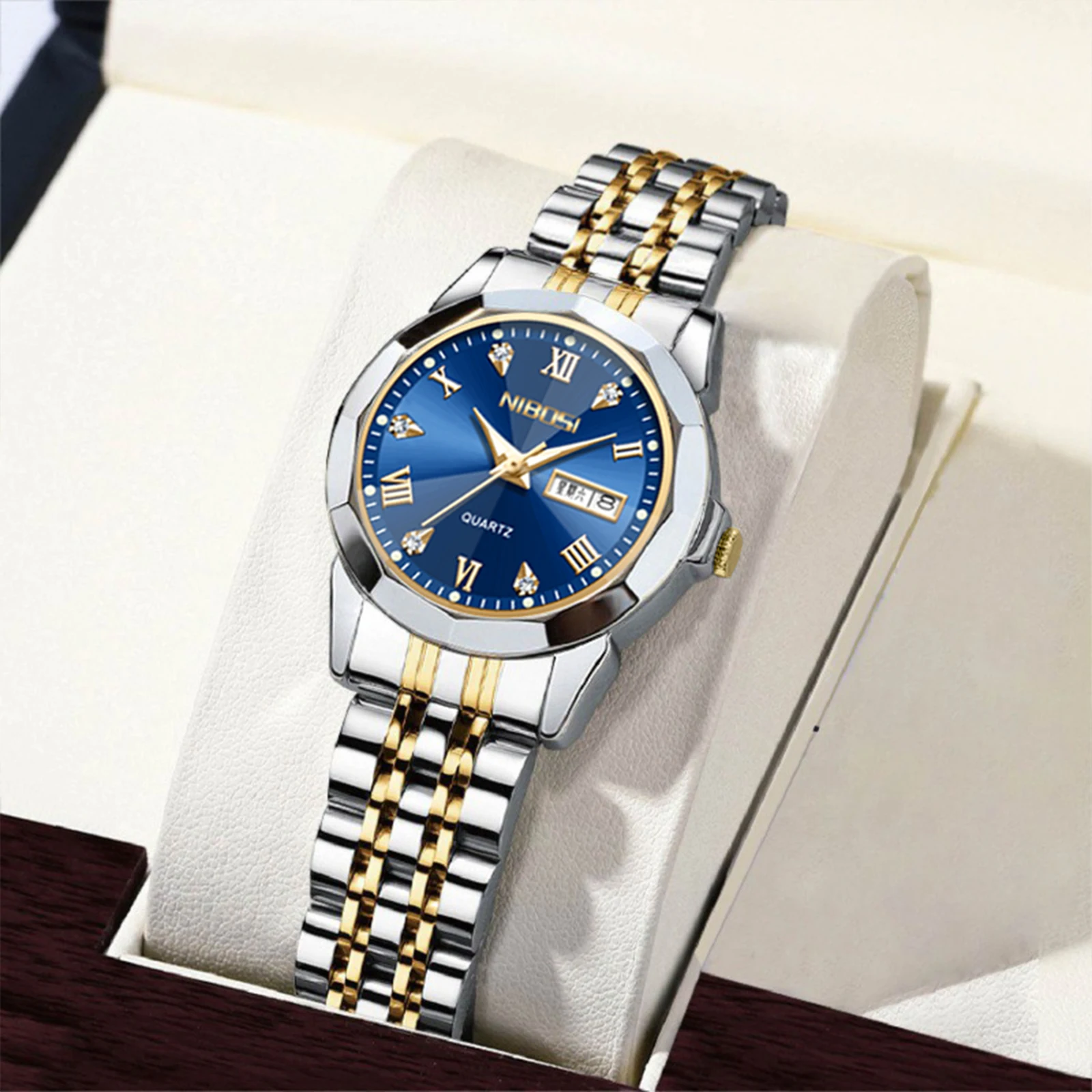 NIBOSI 2618 модные женские часы Relogio Feminino роскошные из розового золота Женские кварцевые наручные
