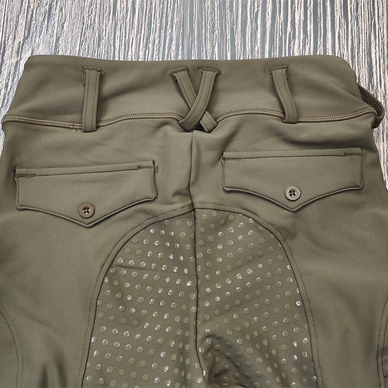 Modern Style Female Breeches Equestrian Silicone Legging Riding Tights Pants Horse Equestrian Jodhpur Khaki S