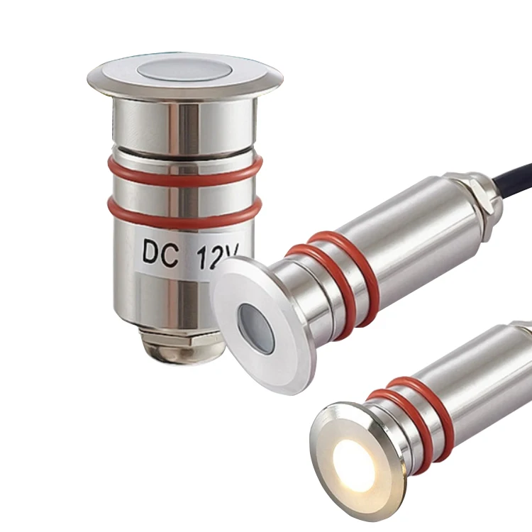 304 Stainless steel LED Mini In-Ground Well Light-Finger Size 1W3W 12V 24VDC IP67 Waterproof Recessed Marker Indicator Undergrou