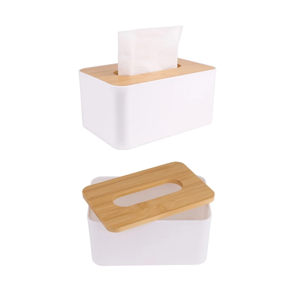 Eco-friendly Paper Tissue Box Holder Paper Towel Case Car Tissue Box Cover Decor Bamboo