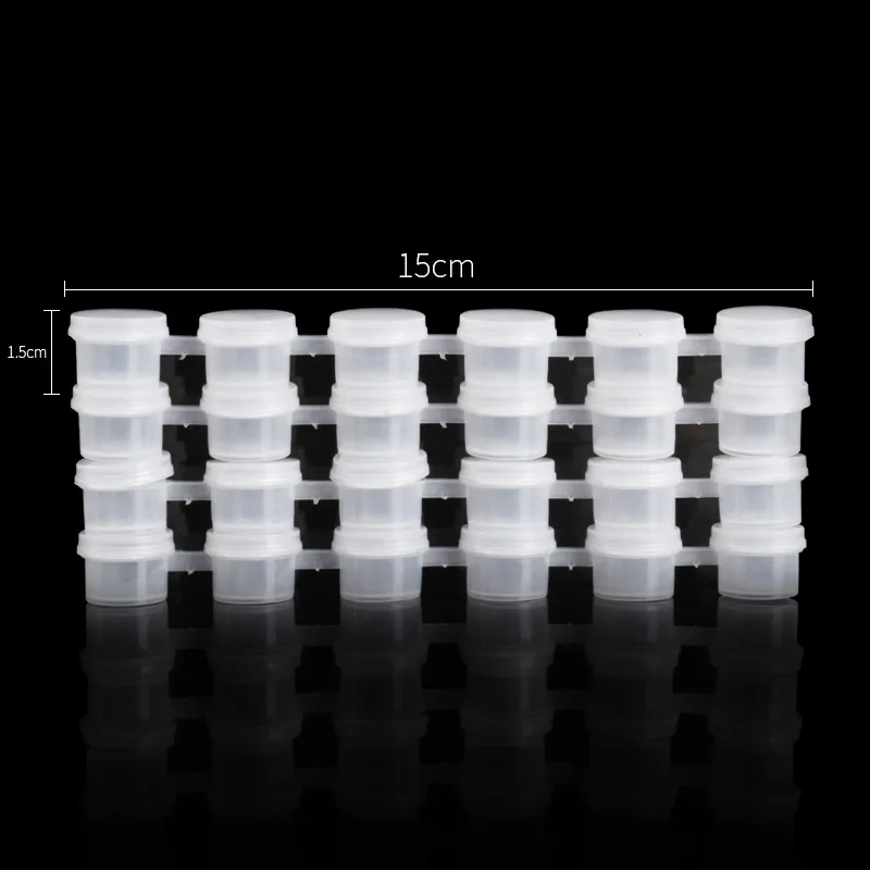 Cheap Empty Paint Strips Paint By Number Accessories 6x3ml Empty Paint Pot Pod Cup Strips
