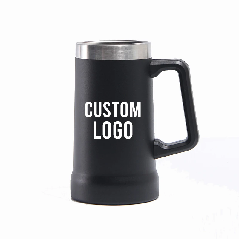 wholesales Black Vacuum Insulation double wall stainless steel beer mug