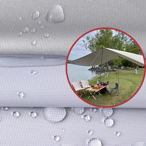 China Factory Waterproof and Flame Retardant 300D Oxford fabric Coated Silver fabric for Outdoor Tent