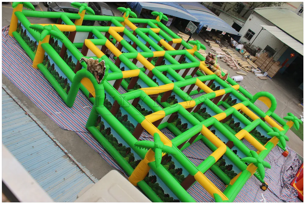 Lilytoys Large indoor and outdoor tapauline pvc inflatable maze obstacle course game for commerce,kids party,event