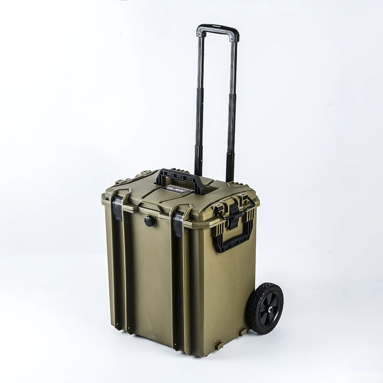 GLARY hard plastic tool case box with wheels rolling portable power tool travel case box rugged empty storage case for tools