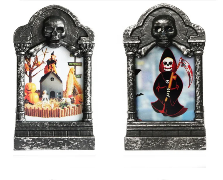 Hot sale halloween decoration retro simulation tombstone led lamp halloween simulation tree lights