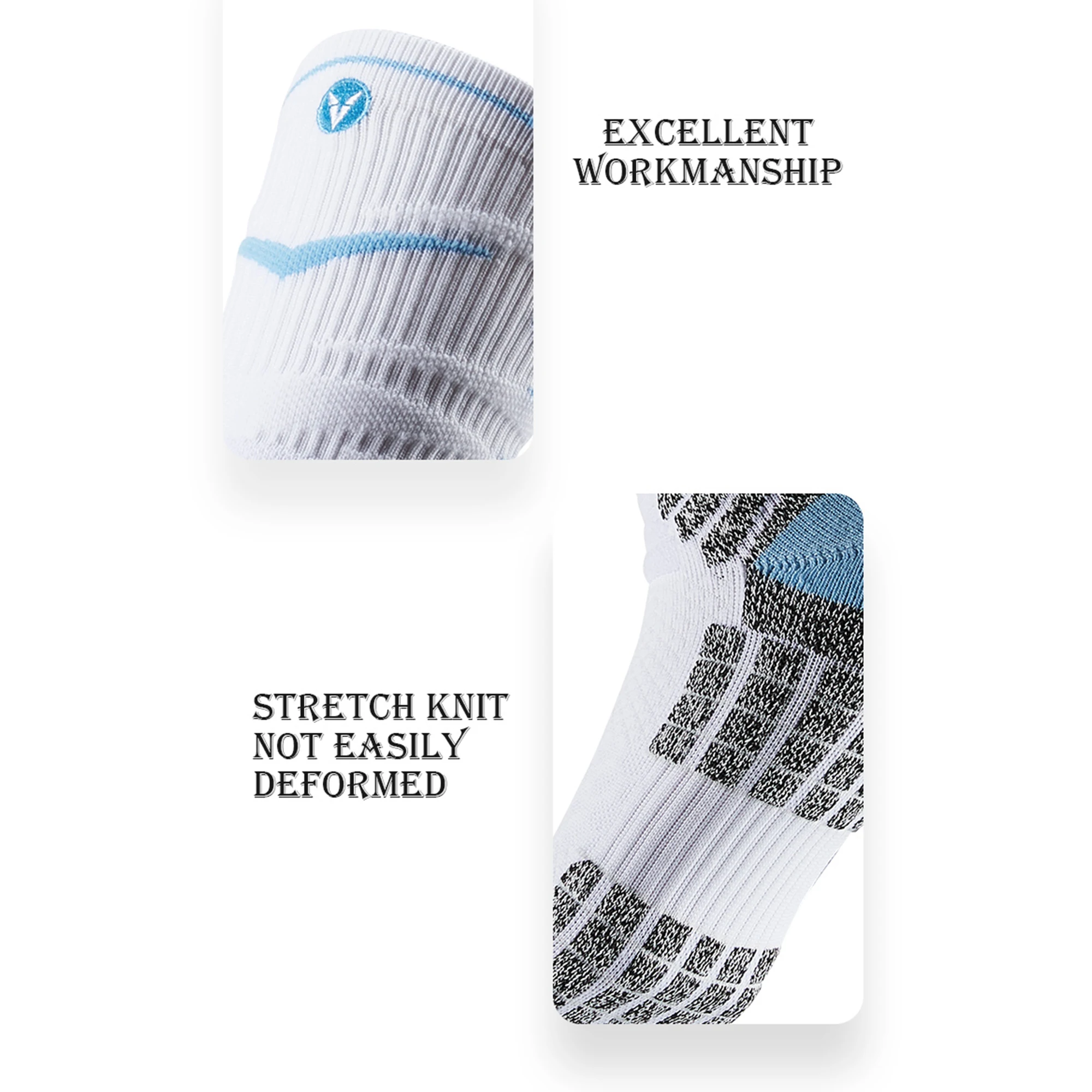 VEIDOORN High Quality Thick Crew Sport Socks Custom Logo Running Basketball Workout Compression Cushioned Grip Athletic Socks