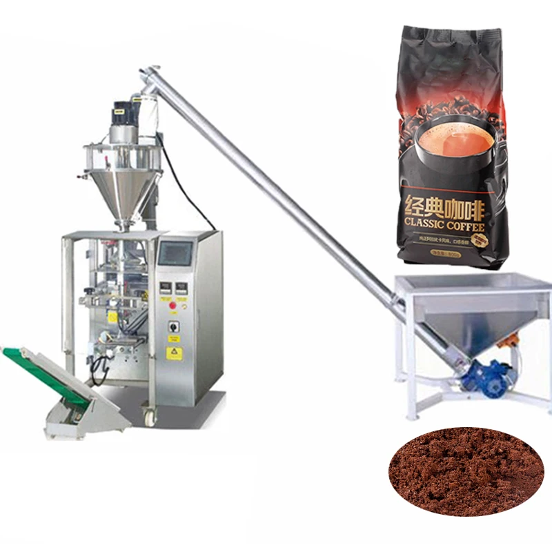 VFFS auto auger filler filling instant coffee packaging machine and bag packing powder machine for chilli spice