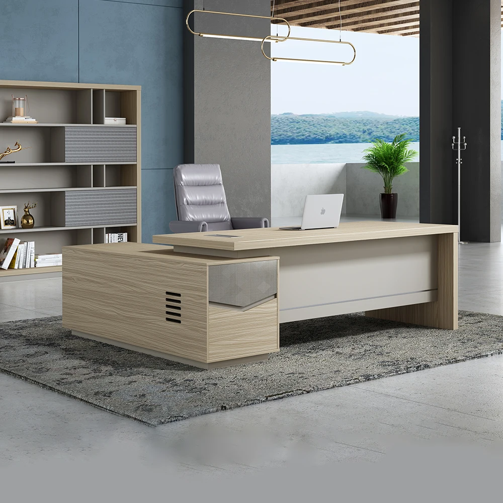 Office Furniture Factory Luxury l Shape Wood Executive Desk Strong Ceo boss Manager Table