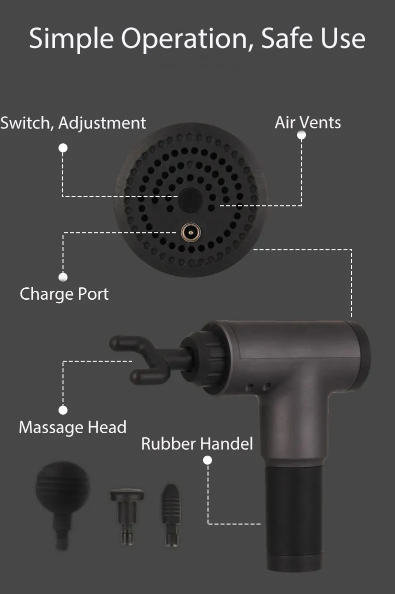 Massage Gun Wireless Muscle Recovery And Relax Hot Selling Deep Tissue Relief Vibrati Electric Fascia Micro Current R