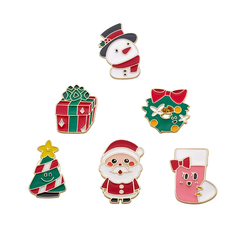 2024 New Product Christmas Trees Pin Enamel Christmas Brooches Pins Brooches Women Fashion Metal Badge Lapel Pins