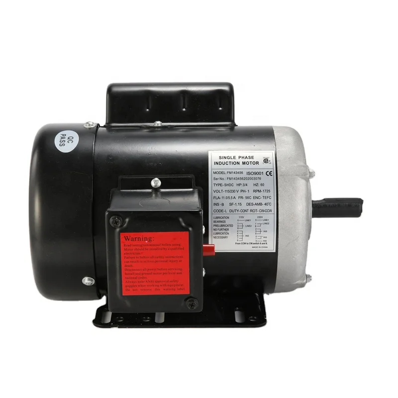5 Hp Single Phase Electric Motor 3600Rpm Nema 56 Air Compressor Motor Price
