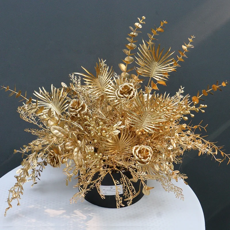 Round Hug Bucket Flower Box Festival Gift Artificial Sunflower Rose Orchid Bouquet Wedding Party Decor Table Centerpieces Floral