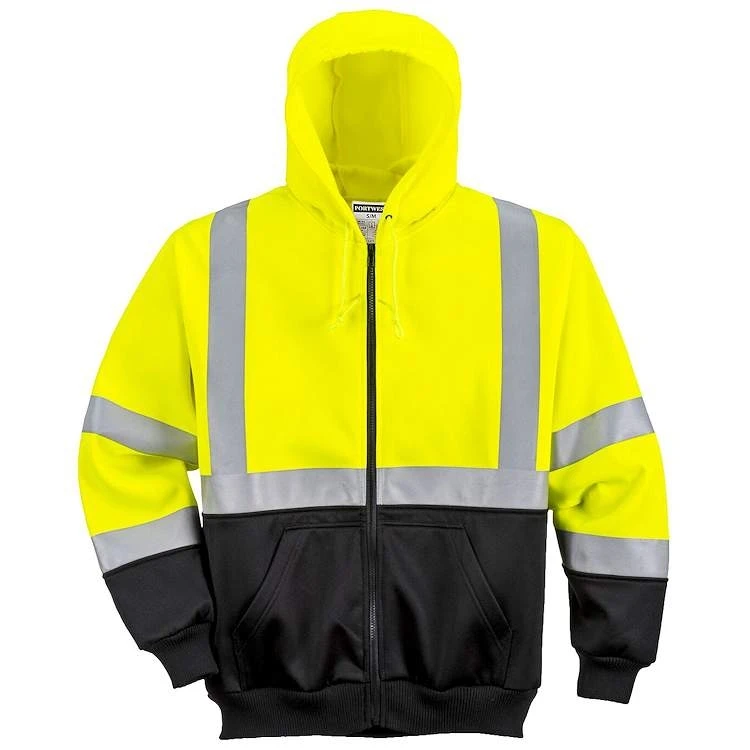 Hi-Vis Two-Tone Zipped Working Hoodie For Workwear