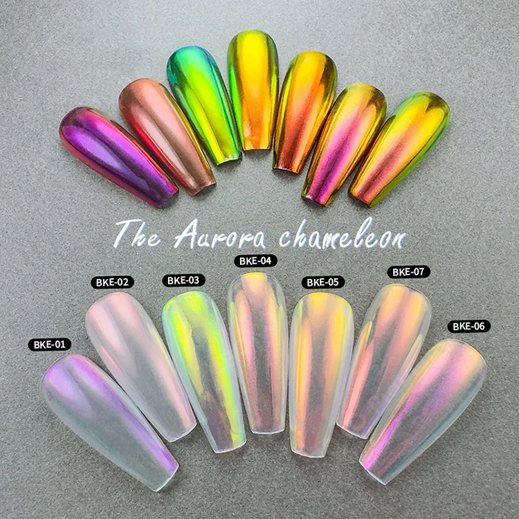 High Quality Nail Chrome Powder Private Label Aurora Chameleon Chrome Nail Powder For Nails