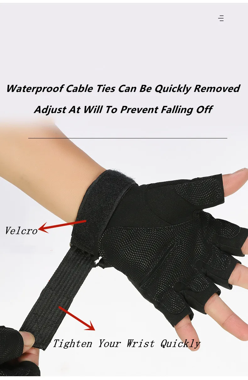 Multifunctional Anti-cut Half Finger Cycling Riding Military Tactical Fingerless