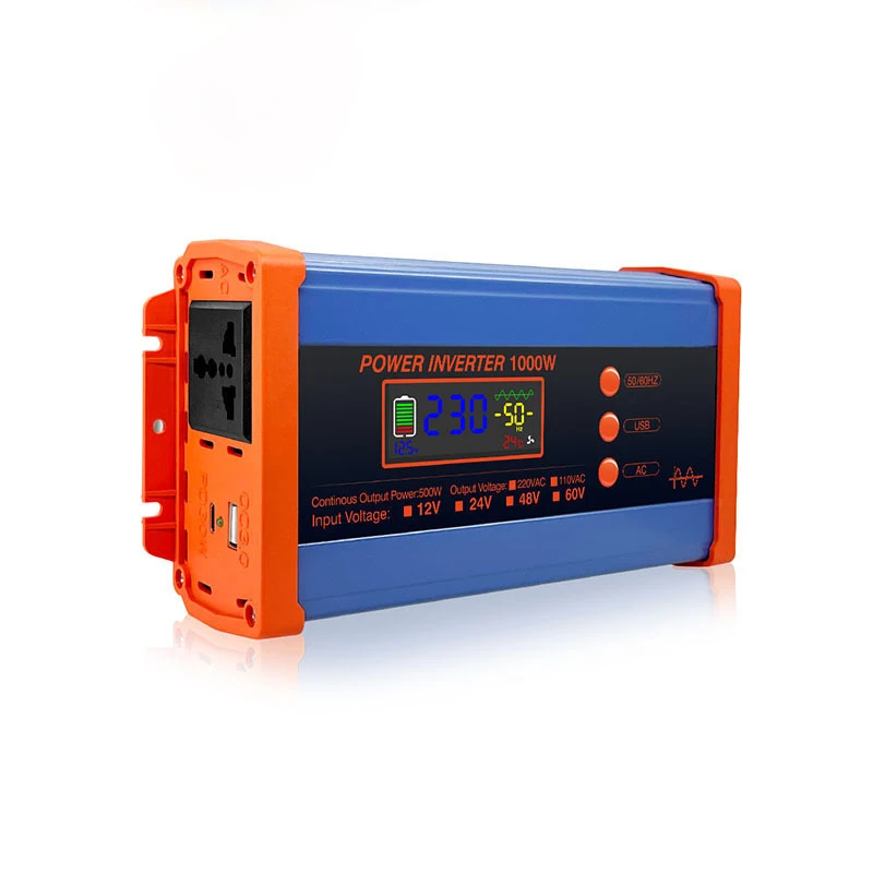 Car Pure Sine Wave Inverter DC 12V 24V To AC 220V 1000W Voltage Transformer Power Converter Solar Inverter With LED Display