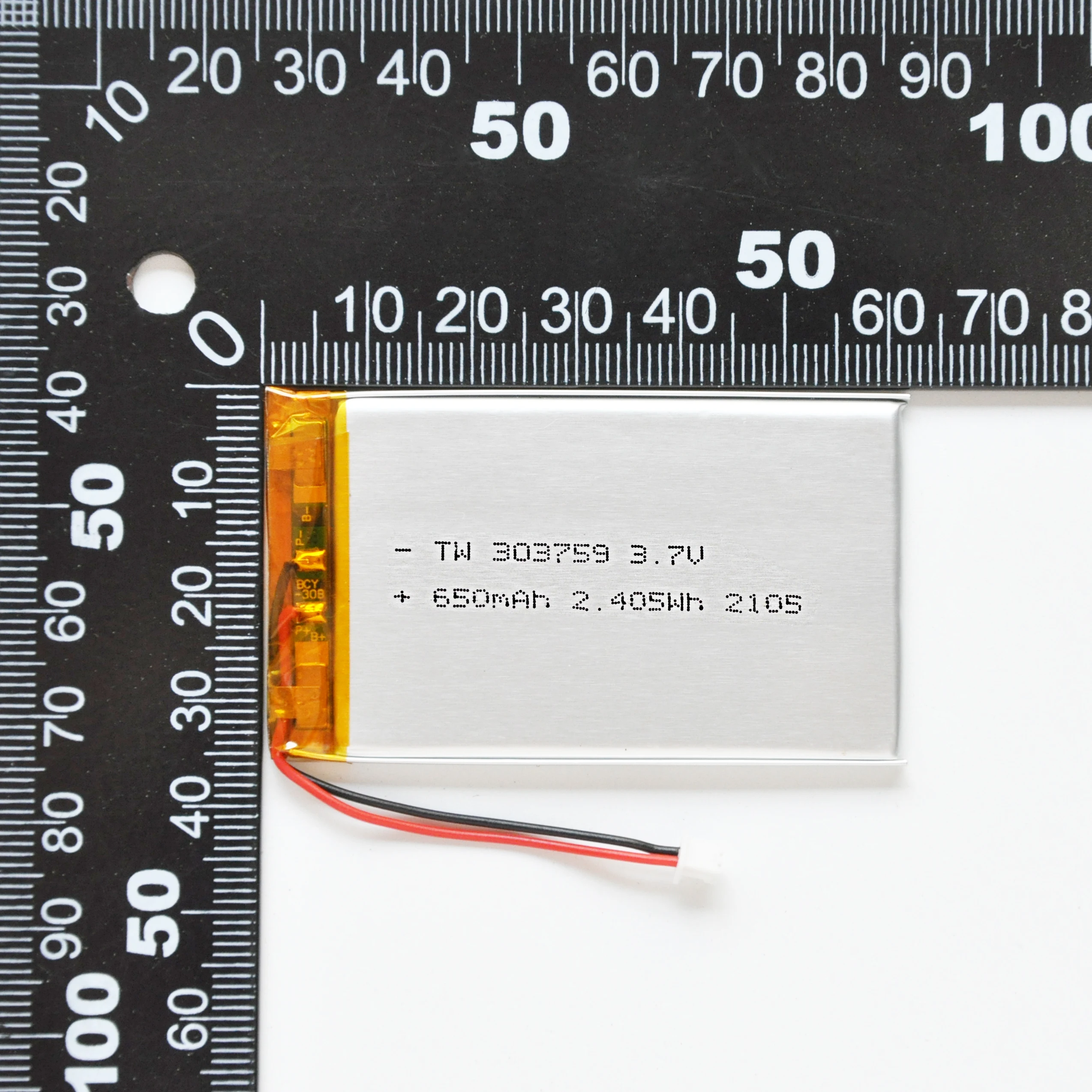 TaiWoo Lipo Battery 3.7V  650mAh  303759  Li-polymer Battery for Electronic Products Toys