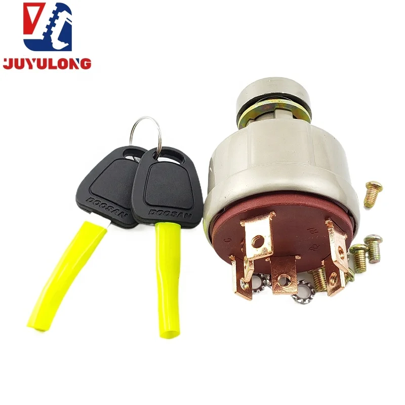 JUYULONG для Doosan Daewoo DH150 220 225 300-7-9-5 выключатель зажигания экскаватора Электрический дверной замок 2549-1153B