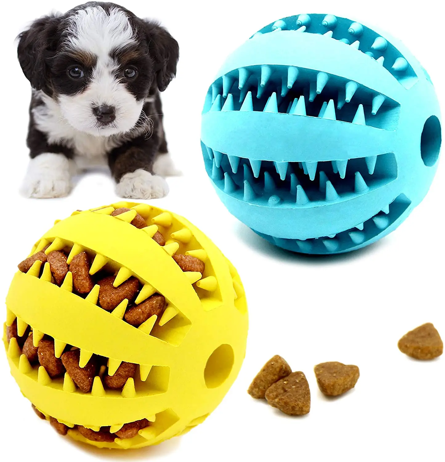 Wholesale dog interactive toy ball TPR rubber dental chew toy