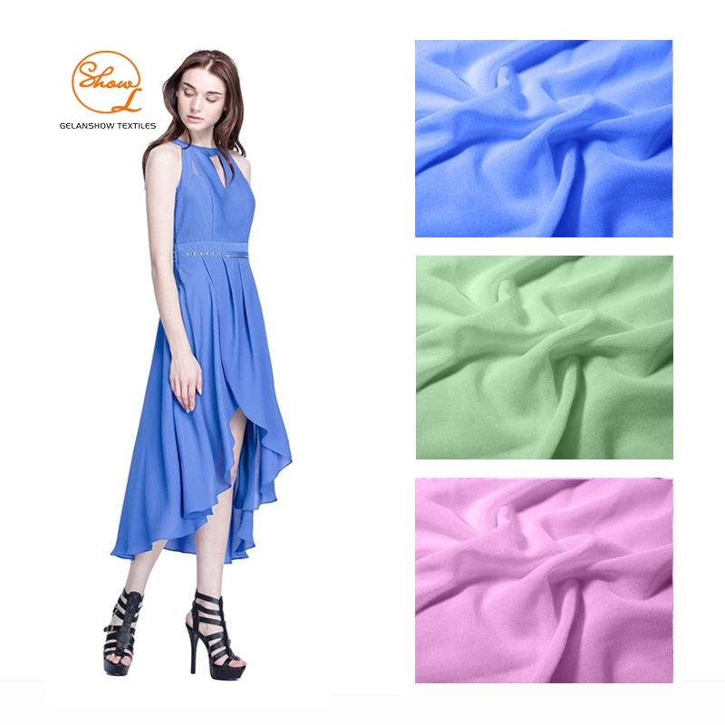 Summer thin breathable  polyester 20+26D 32T ITY  70gsm white  chiffon fabric for  dress shirt pajamas