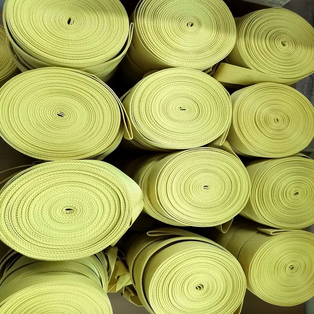 Factory Customization 45mm black intermediate aramid webbing High temperature resistance flame retardancyaramid fiber webbing