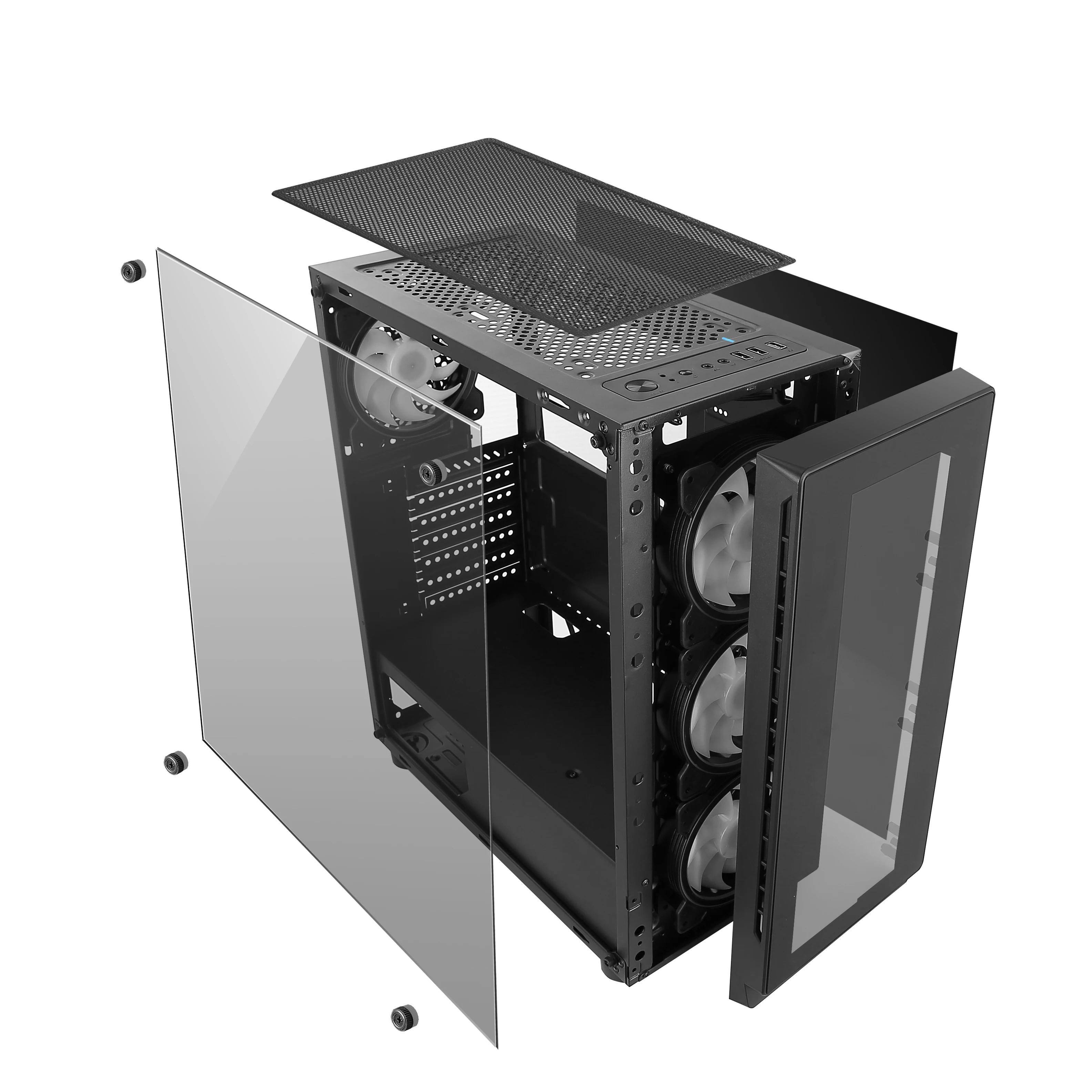 192-7A OEM корпус компьютера из закаленного стекла с
