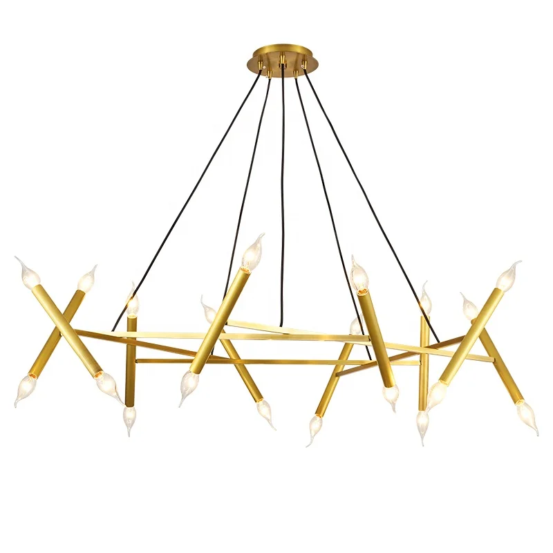KABO moden simple chandelier antique bronze brass color dining light modern chandelier factory wholesale price