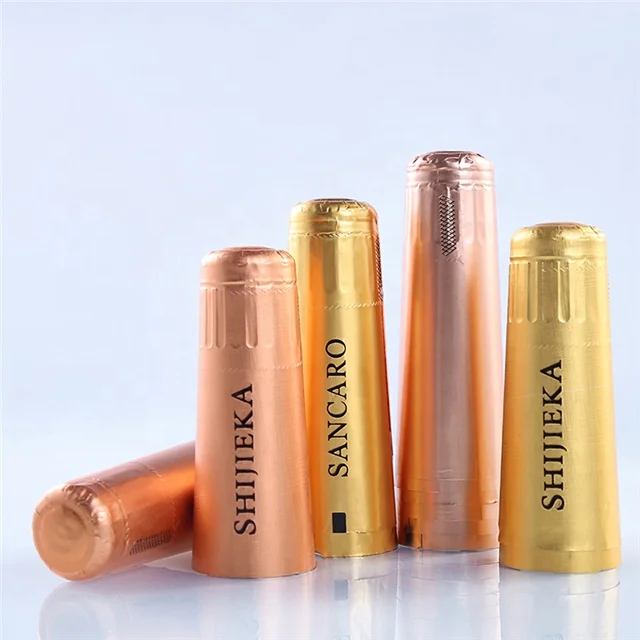 custom printing and colorful sparkling foil capsules for champagne and wine wholesale