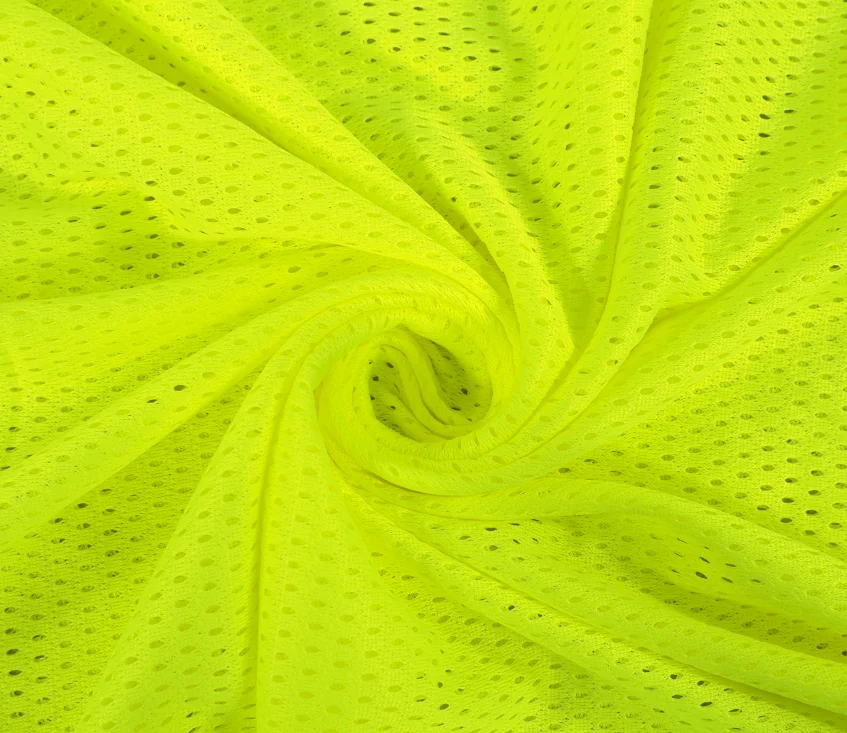EN20471 High Visibility  fluorescence  100%polyester  polyester mesh fabric, tricot mesh fabric